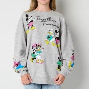 Mickey And Friends Embroidered “Together Forever” Sweatshirt Women’s XL juniors